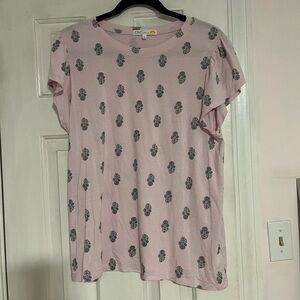 C&C California Light Pink Patterned Blouse